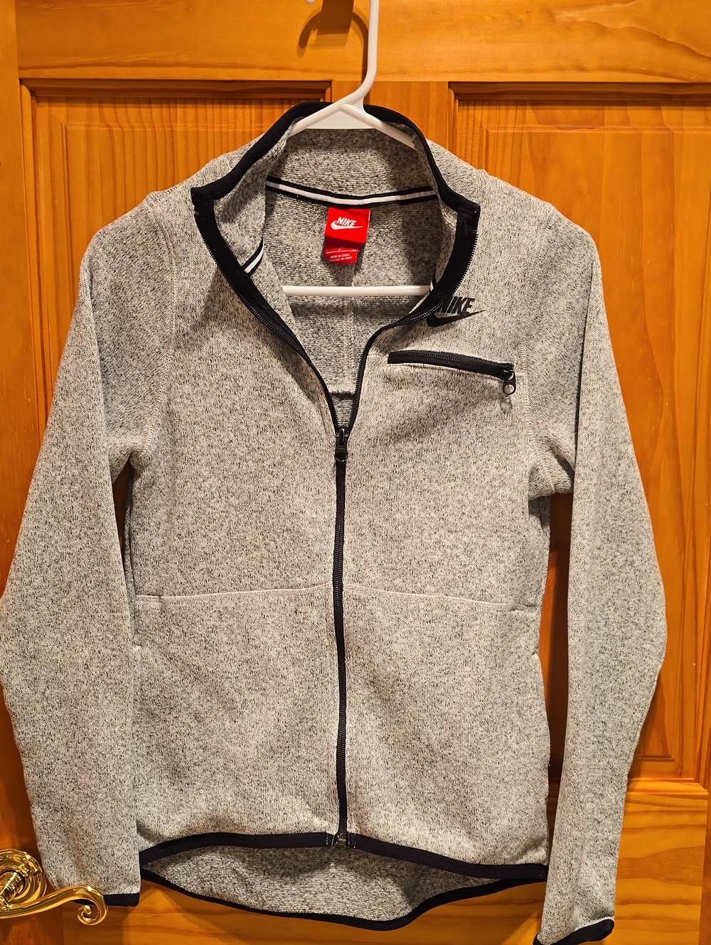 Nike Womens Gray Full-Zip Sweater Jacket